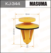 MASUMA КЛИПСА ПЛАСТИКОВАЯ КРЕПЕЖНАЯ KJ-344