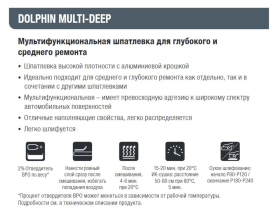 U-POL ШПАТЛЕВКА DOLPHIN MULTI DEEP АРМИРОВАННАЯ С АЛЮМИНИЕМ СЕРЕБРИСТАЯ